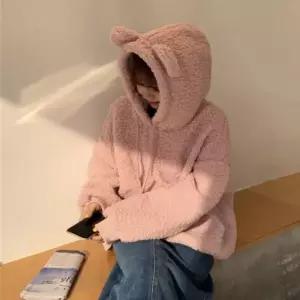 후드 곰돌 커플 귀여운 드 4컬러 티셔츠 이후 따뜻하고 뽀글 집업 티