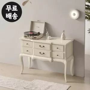 뮨드 엔틱 콘솔 원목 미니 테이블 현관 수납장(6칸)