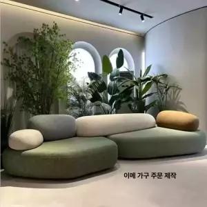 2인용 소파 조약돌 3인용 원목 베드 원룸 패브릭 접이식 이탈리안 모듈 거실용 이형 디자인