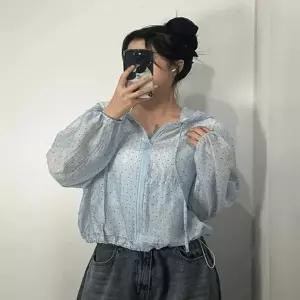 여성 여름 시스루 도트 후드 바람막이 자켓 점퍼 2color 윈드브레이커 아우터 장마룩 프릴 집업 잠바