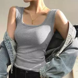 여름 나시 기본템 비치웨어 골지 레이어드 이너웨어 슬림핏 스쿱넥 민소매