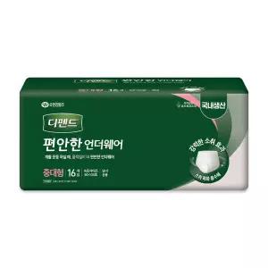 디펜드 편안한언더웨어 일반중대형 64매16x4/팬티형 99%냄새억제효과