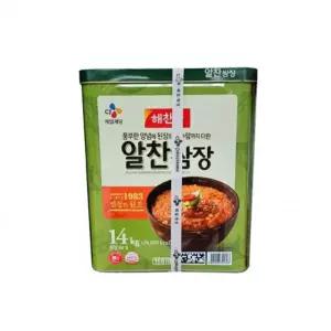 해찬들 제일제당 캔 14KG 쌈장 해찬들 알찬 태양초 업소용
