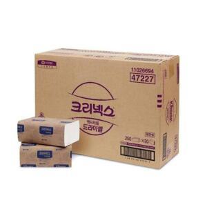 47227 크리넥스 드라이셀 F250VF 250매X20밴드 유한킴벌리 핸드타올 종이타올