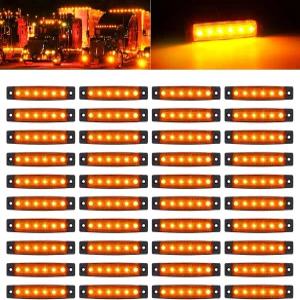 40 팩 6 LED 트레일러 마커 라이트 RV 캠핑카 밴 카라반 보트용 DC12-24V 클리어런스 사이드 표시등 - 앰버