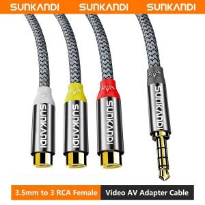 SUNKANDI 3.5mm - 3 RCA 어댑터 AV  오디오  LCD HDTV용 케이블