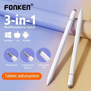 Fonken 마그네틱 흡착 3 in 1 범용 용량 성 러스 펜 for iphone 호환 Huawei 안드로이드 터치 스크린 태블