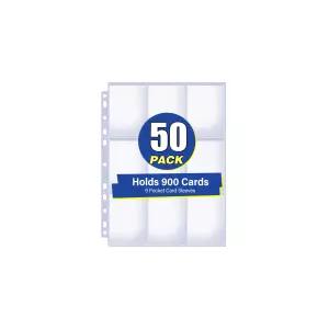 50장 9포켓 카드슬리브 바인더시트 900장 수납 트레이딩카드 보호시트