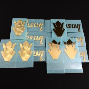 0.1mm 두께 크라운 메탈 기타 로고 데칼 러브온 스티커 자체 접착식 3세트 (1개 묶음)