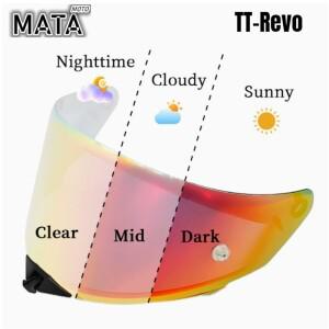 KYT TT REVO 바이크 오토바이 탈부착 헬멧 고글용 투명 변색 바이저, 렌즈