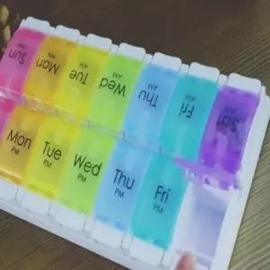 ( )휴대용 요일별 약통 오전오후 약케이스 보관함