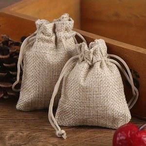 파우치용 누빔 원단 10 20PCS 레트로 드로스트링 가방 크리스마스 할로윈 결혼식 생일을 위한 DIY 축제 용품 10x15cm