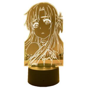 소드아트 피규어 스팟 소드 아트 온라인 Asuna Kirito Yui Sinon 애니메이션 주변 케이스 장식 3D 야간 조