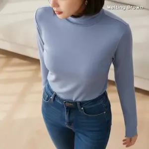 [멜팅브라운] 여자 긴팔 폴라티셔츠 얇은 목티 BZ26