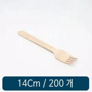 나무포크 140(중) c형 200개 포크 일회용포크 칼라포크