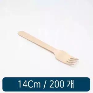 나무 포크 140 중 200개 일회용 칼라 플라스틱 수저