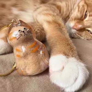 반려동물 투명 고양이 털 뭉치 보관 캡슐 키링