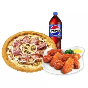(미스터피자) 포테이토M+핫윙8+콜라1.25L