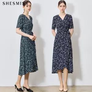 [쉬즈미스(SHESMISS)] 극강날씬핏 패턴 랩 원피스 (택가격: 228000원)