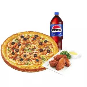 (미스터피자) 쉬림프골드M+핫윙4+콜라1.25L
