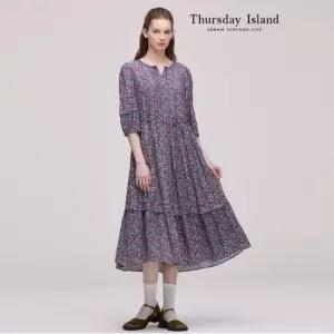 Thursday Island 레이스 배색 플라워 패턴 원피스T242MOP143W