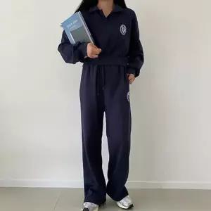 세트 트레이닝 카라 데일리 추리닝 와이드 크롭 여성 츄리닝세트 긴팔 긴바지트레이닝세트 겨울트레이닝세