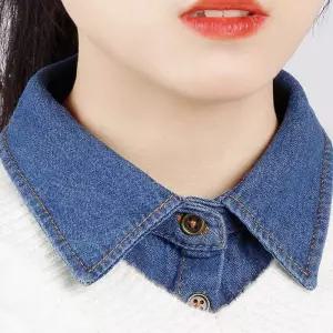 데님 페이크넥 카라 셔츠 패션아이템 가짜카라 레이어드 넥케이프