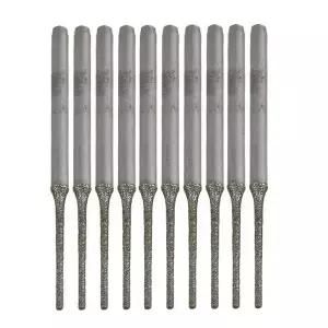Lapidary 다이아몬드 코팅 솔리드 비트 보석 드릴링 바늘 1mm 실버 10x