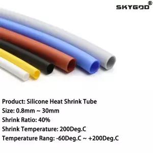 실리콘 열 수축 튜브 0.8 30mm 직경 케이블 슬리브 절연 2500V 고온 소프트 DIY 와이어 랩 보호기