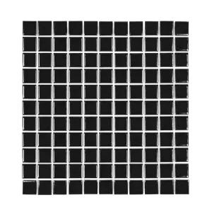 G25-BLACK 유광타일/모자이크타일/옥타곤/바닥/카페인테리어/주방/포인트/욕실