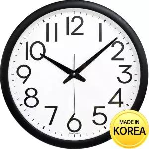 빅넘버35cm 블랙 무소음벽시계 큰숫자 벽시계 대형벽시계 학교 사무실 관공서 병원 큰시계 개업
