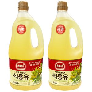 해표 식용유 콩기름 1.8L 2개
