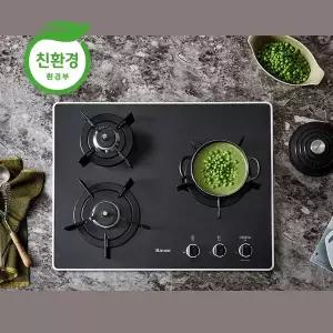 린나이 3구 RBR-P3500 빌트인/스탠드 전기코드형 가스레인지 블랙펄