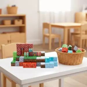 마크월드 자석 블록 마그네틱 큐브 사각 빌딩 블럭놀이 장난감 입체 조립 만들기 120pcs