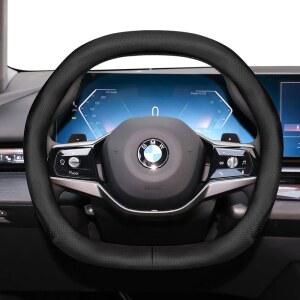 휠커버 BMW 5 시리즈 i5 더블 D자형 스티어링 휠 커버 초박형 G60 G61 G68 BEV 마이크로 섬유 가죽 G30