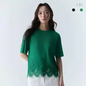 26 SUMMER 프렌치린넨 블렌디드 레이스 반팔 니트