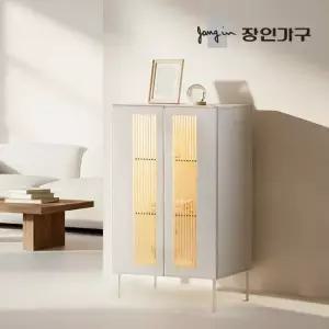 장인가구 무와 E0등급 하이그로시 LED 조명 700 거실 장식장 위스키 진열