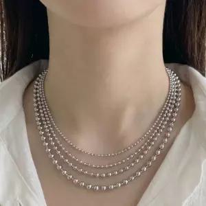 [퀸이즈][퀸이즈] 925실버 남녀공용 실버볼 군번줄 체인 2mm 2.5mm 3mm 4mm 은볼 목걸이