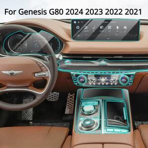 Genesis G80 2024 PPF 보호 필름 액세서리 인테리어 투명 TPU GPS 네비게이션 기어 패널 센터 콘솔
