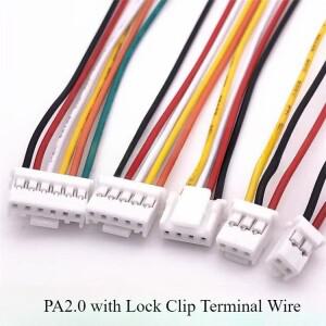 10pcs JST PA2.0 터미널 와이어 하네스 2P3P4p5P6P 26awg 단일이중 102030cm 잠금 전자 커넥터 점퍼 케이블