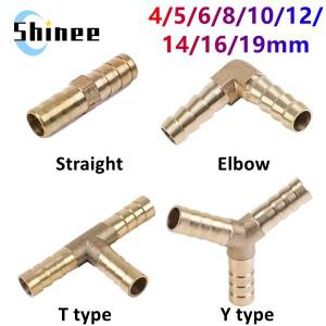 황동 바브 파이프 피팅 스트레이트 엘보 T Y 모양 2 3 웨이 커넥터 어댑터 4mm ~ 19mm 8/10/14/16mm 호스