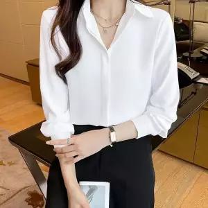 여성 봄 캐주얼 카라넥 셔츠 긴팔 상의 오피스룩