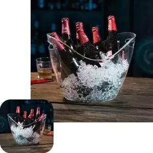 뮤 보냉 캠핑 얼음통 맥주 아이스버킷 양동이 4L 와인 투명 샴페인