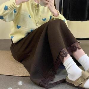 원픽 여성 가을 빅사이즈 보들보들 레이스 슬림핏 찹쌀 스커트