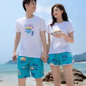 HELLO 비치웨어 래쉬가드 세트 물놀이 스윔 팬츠