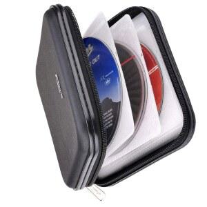 XIONGYE CD DVD 지갑 32 용량 헤비 듀티 차량용 케이스 홀더 휴대용 DVD/VCD 저장 디스크 하드 쉘 튼튼한 케이스 디스크 소책자 블루레이 지갑(32 용량 블랙)