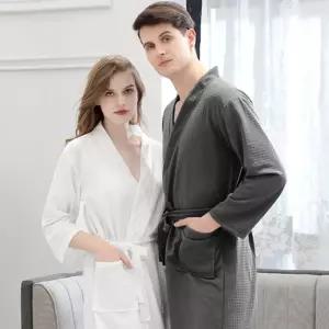 샤워가운 여름 Free Size 호텔 와플 목욕 수면 잠옷 여성 커플 수영장