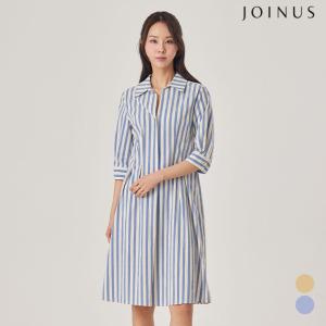 조이너스 스판 린넨 스트라이프 7부 원피스_JACU4-WOP120