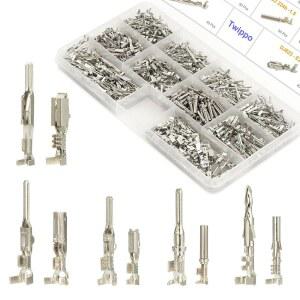 22-12 게이지 플러그용 TWIPO 440PCS 자동차 전기 핀 커넥터 키트 1.5 / 1.8 2.5 2.8MM 단자 와이어 배선 하네스 크림프