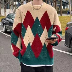 아가일패턴 니트 남자 크리스마스 남자아가일니트 스웨터 2컬러 겨울